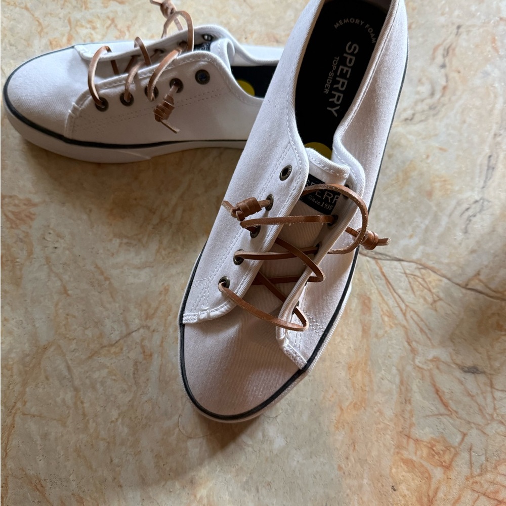 Sperry Women's White Canvas Sneakers